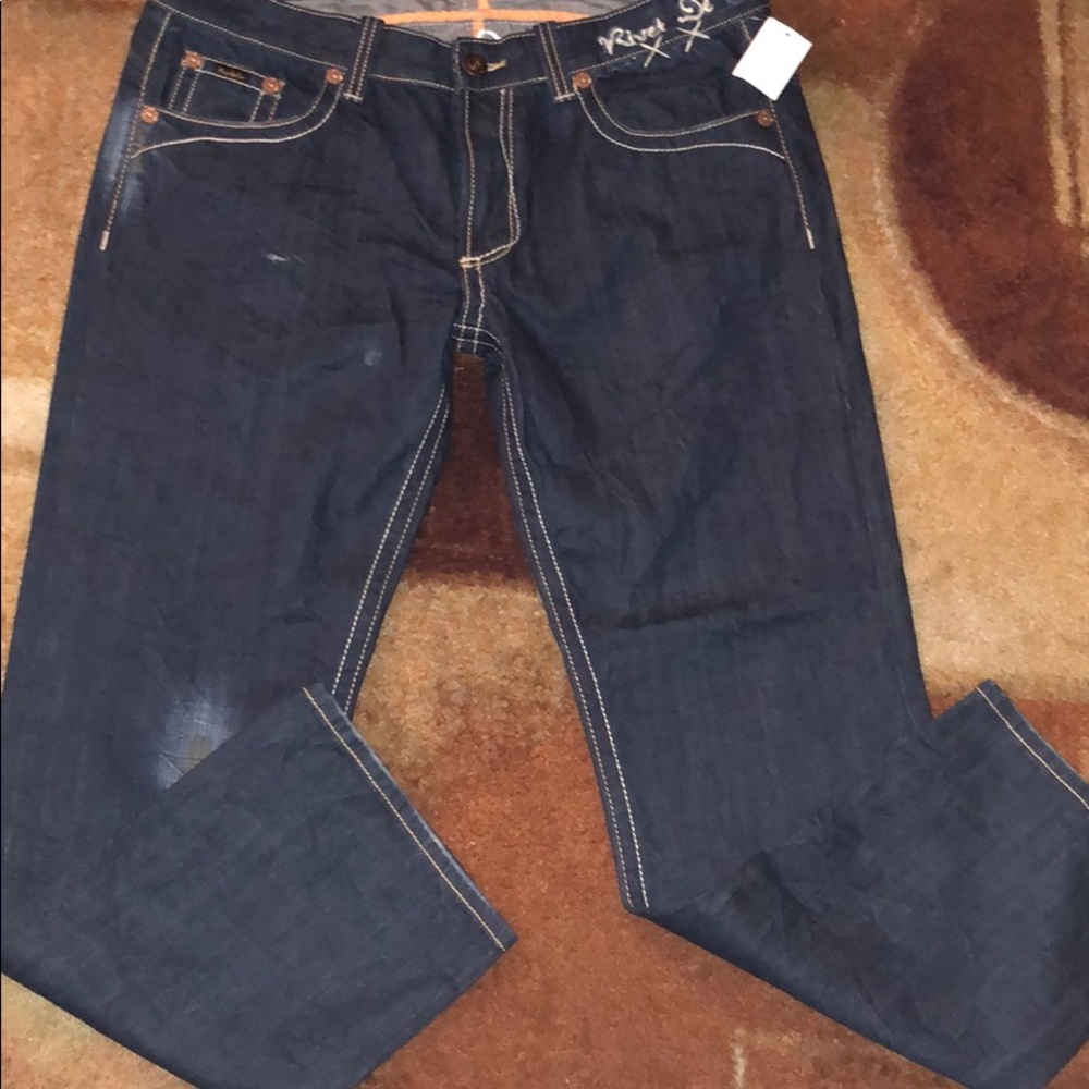 New Rivet De Cru Button Fly Denim Jeans